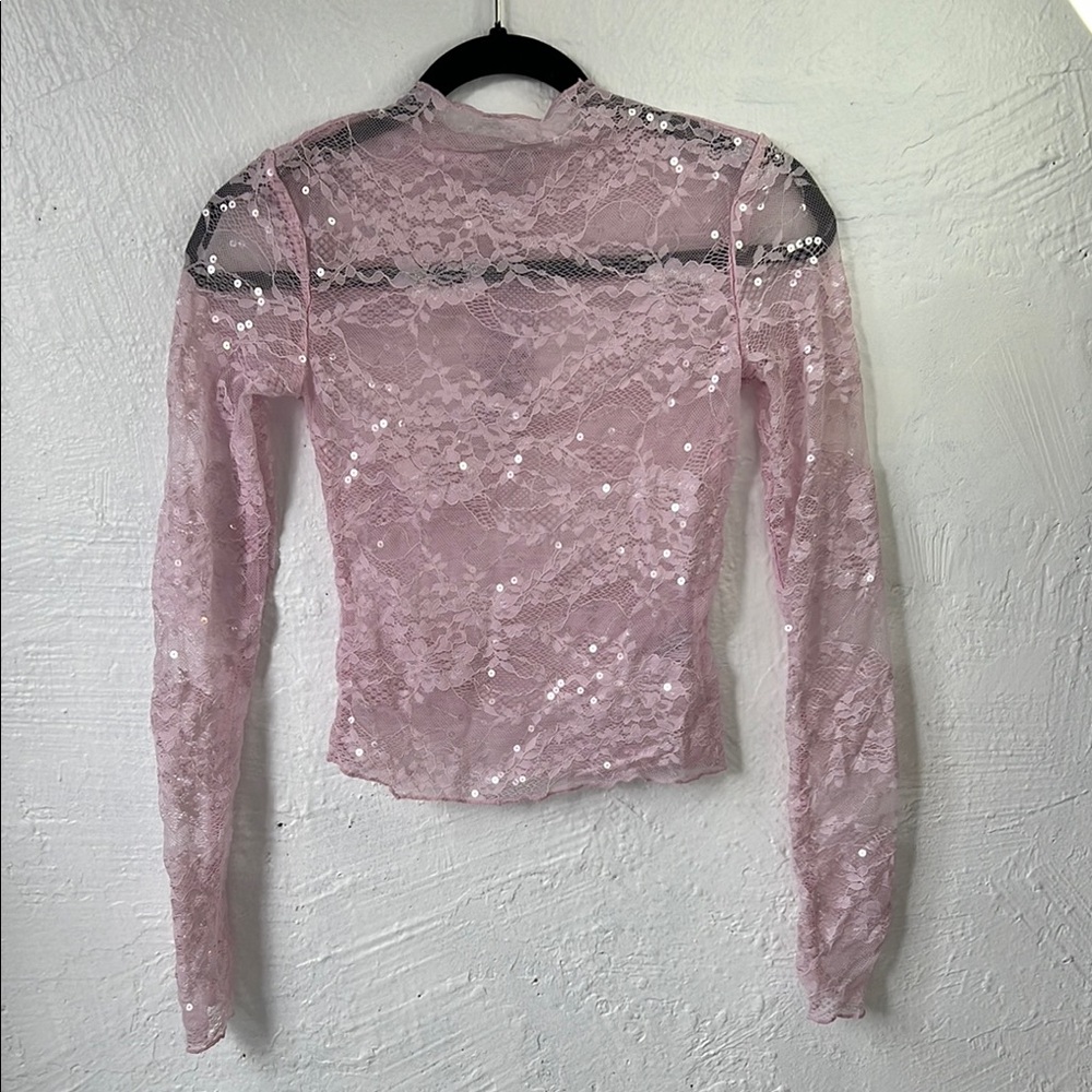 Elegant Pink Lace Women's Top